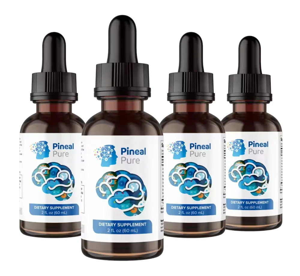 Four bottles of PinealPure liquid memory formula 120-day supply